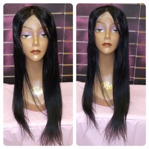 22" Brazilian straight human hair 4x4 closure wig